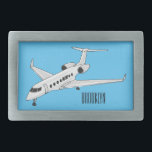Private jet cartoon illustration belt buckle<br><div class="desc">Private jet cartoon illustration</div>