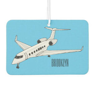 Private jet cartoon illustration car air freshener
