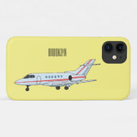 Private jet cartoon illustration