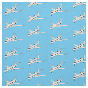 Private jet cartoon illustration fabric