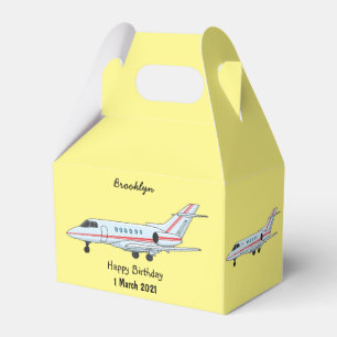 Private jet cartoon illustration favour box