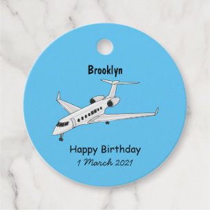 Private jet cartoon illustration favour tags