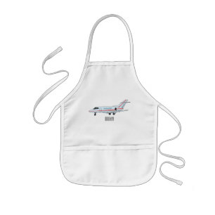Private jet cartoon illustration kids apron