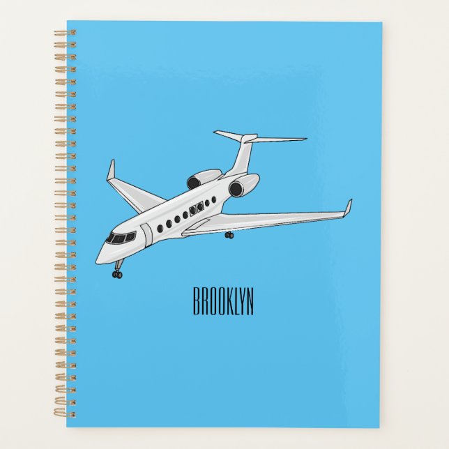 Private jet cartoon illustration planner (Front)