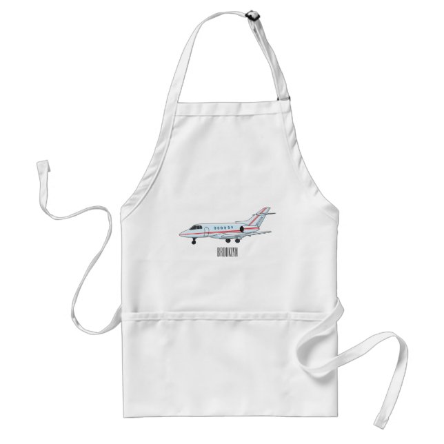 Private jet cartoon illustration standard apron (Front)