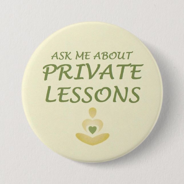 private lessons 7.5 cm round badge (Front)