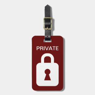 Private lock travel luggage tag with leather strap