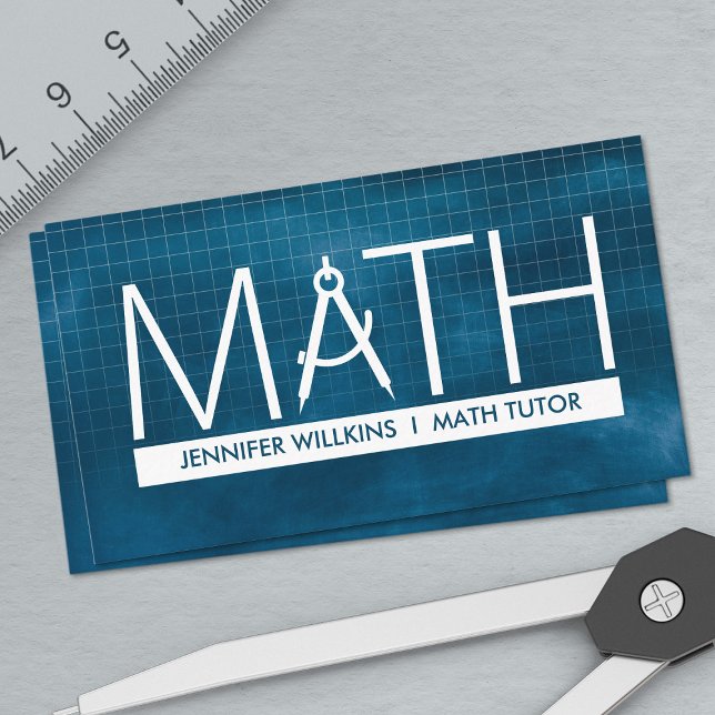 Private Math Tutor - Mathematics Educator Business Card (Creator Uploaded)