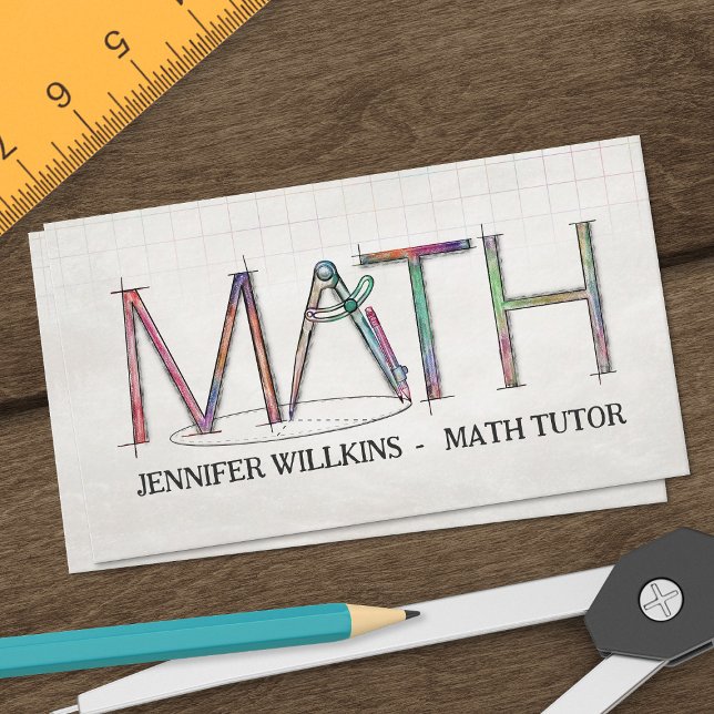 Private Math Tutor - Mathematics Educator Business Card (Creator Uploaded)