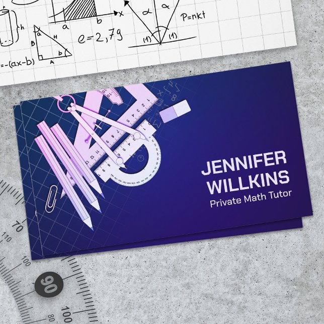 Private Math Tutor - Mathematics Educator Business Card (Creator Uploaded)