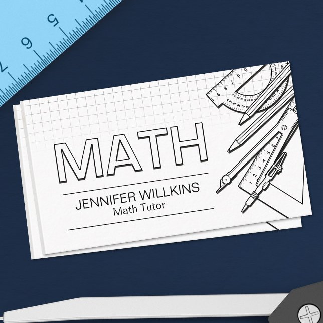 Private Math Tutor - Mathematics Educator Business Card (Creator Uploaded)