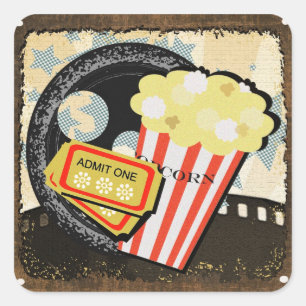 Private Movie Viewing Adhesive - Square Sticker