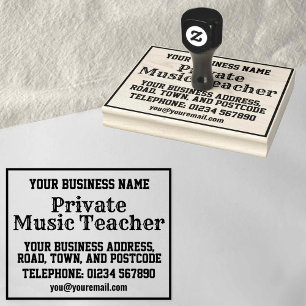 Private Music Teacher with Name, Address, etc Rubber Stamp