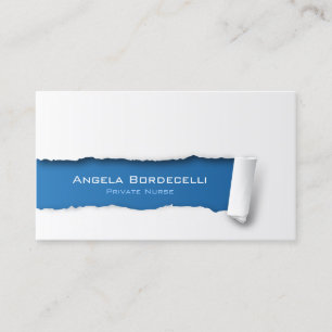 Private Nurse Business Card Ripped Paper