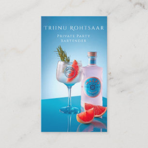 Private Party Bartender Coctails Business Card