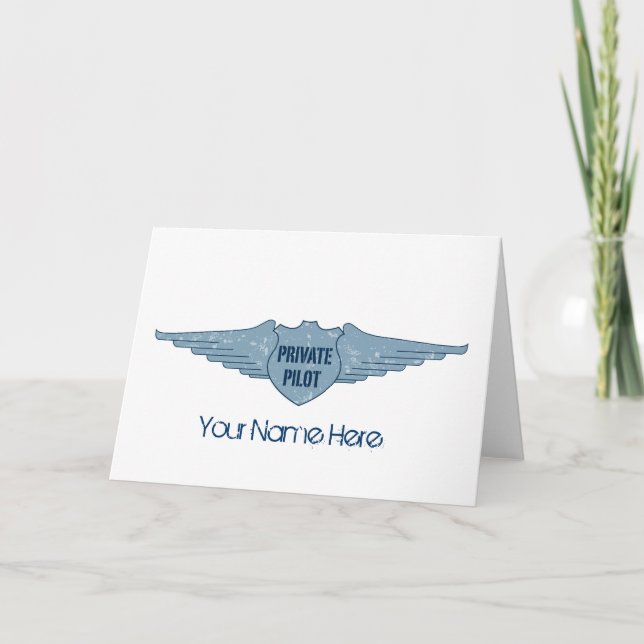 Private Pilot Blue Wings Card (Front)
