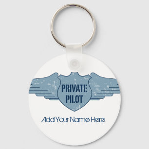 Private Pilot Blue Wings Key Ring