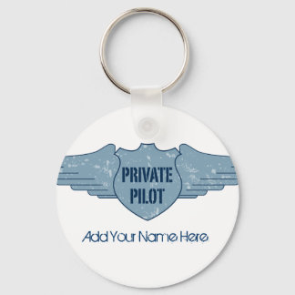 Private Pilot Blue Wings Key Ring
