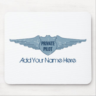 Private Pilot Blue Wings Mouse Pad