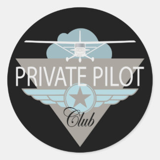 Private Pilot Club Classic Round Sticker
