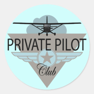 Private Pilot Club Classic Round Sticker