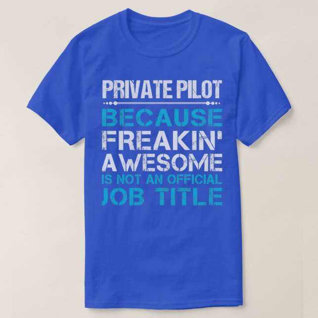 Private Pilot Freaking Awesome Job Gift Item  T-Shirt (Design Front)