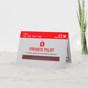 Private Pilot Log-In Congratulations Card