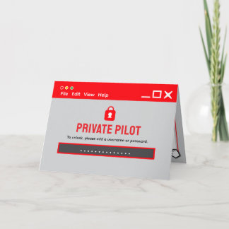 Private Pilot Log-In Congratulations Card