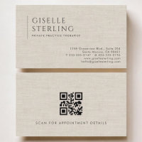 Private Practice Therapist Neutral Linen QR Code