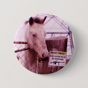 Private Property lavender Horse 6 Cm Round Badge