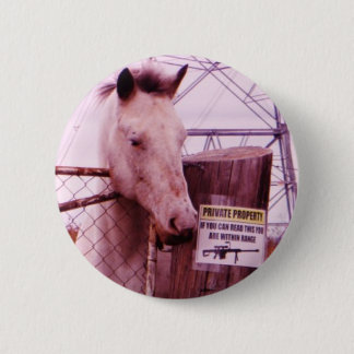 Private Property lavender Horse 6 Cm Round Badge