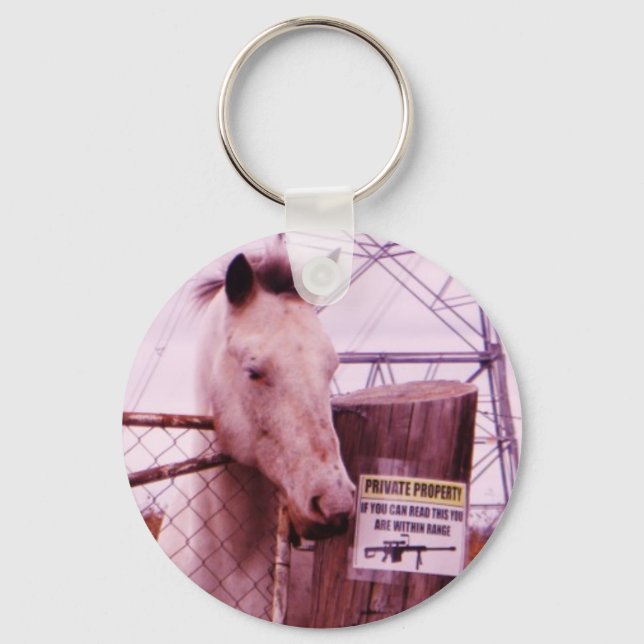Private Property lavender Horse Key Ring (Front)