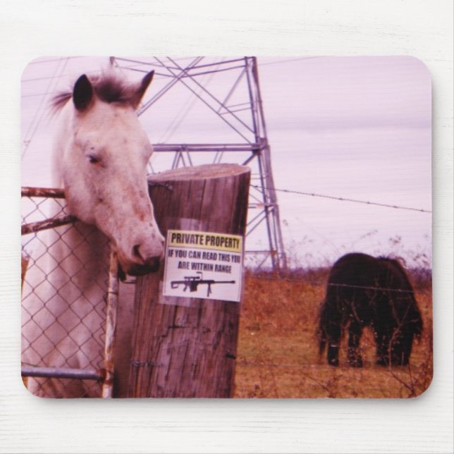 Private Property lavender Horse Mouse Pad (Front)