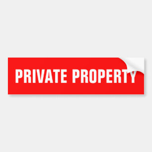 Private property stickers red