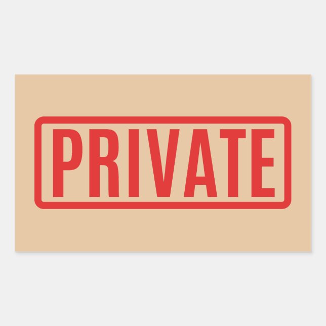 Private Rectangular Sticker (Front)