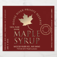 Private Reserve Maple Syrup Red Gold Maple Leaf