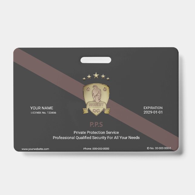 Private Security Service ID Badge (Front)