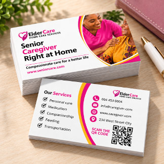 Private Senior Caregiver Services Business Card