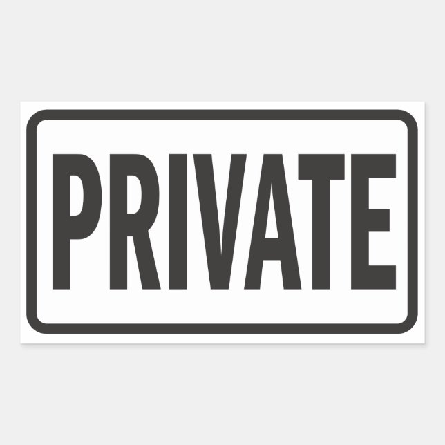 Private sign for office rectangular sticker (Front)
