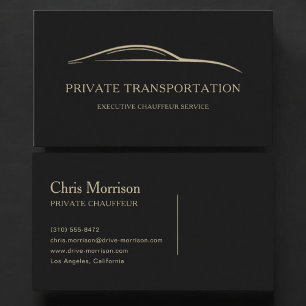 Private Transportation Black & Gold Business Card
