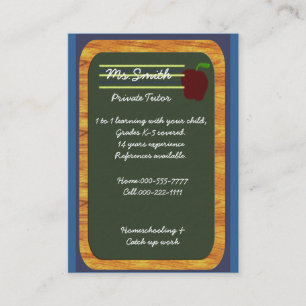 private tutor business card
