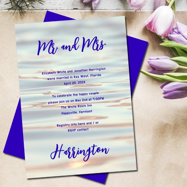 Private Wedding Reception Only Water Background Invitation (Creator Uploaded)