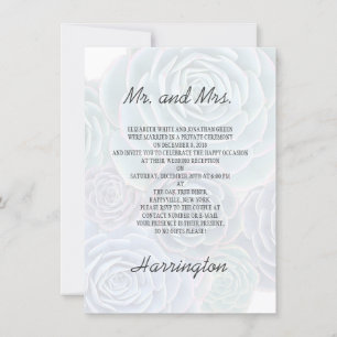 Private Wedding Reception Succulents Invitation