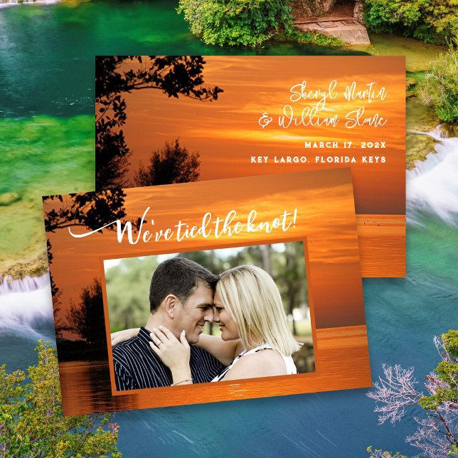 Private Wedding Sunset Photo Annoucement Invitation (Creator Uploaded)