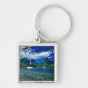 Private yachts anchored in Opunohu Bay on the Key Ring