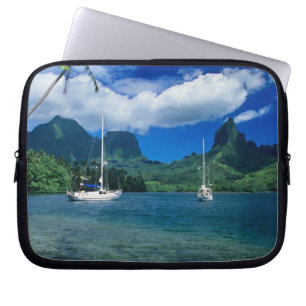 Private yachts anchored in Opunohu Bay on the Laptop Sleeve