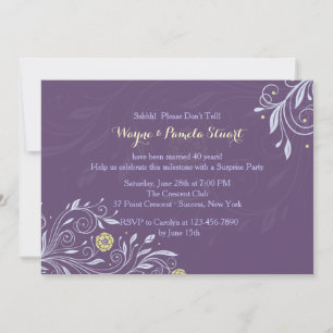 Privileged Purple Floral Invitation