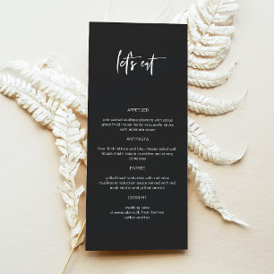 PRIYA Edgy Black Modern Let's Eat Menu