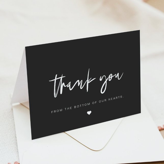PRIYA Edgy Sleek Black Modern Thank You Card (Creator Uploaded)