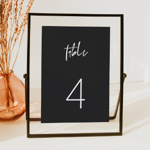 PRIYA Modern Edgy Black Minimalist Table Number